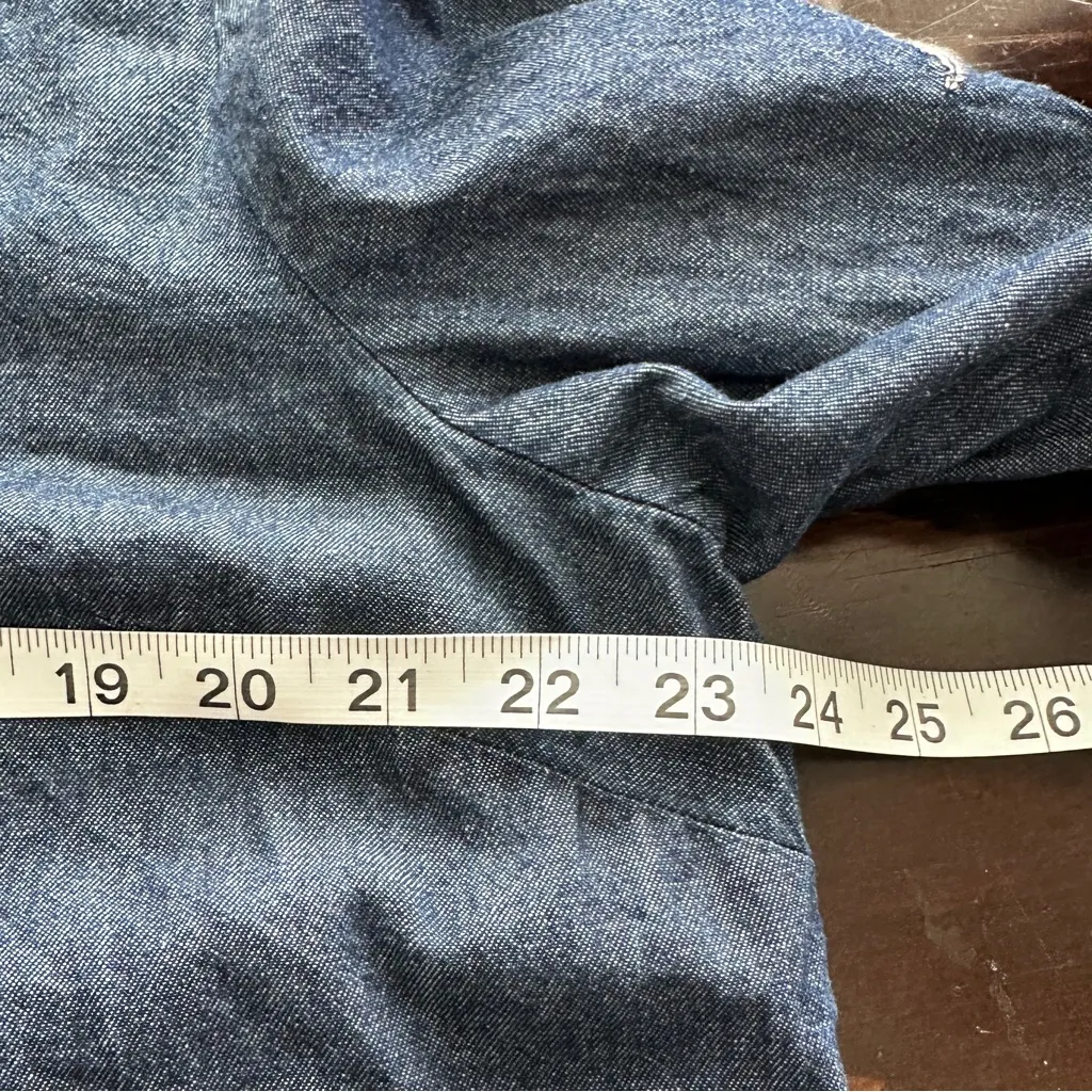 Chicos embroidered Denim boho Blouse cottagecore XL - Image 8