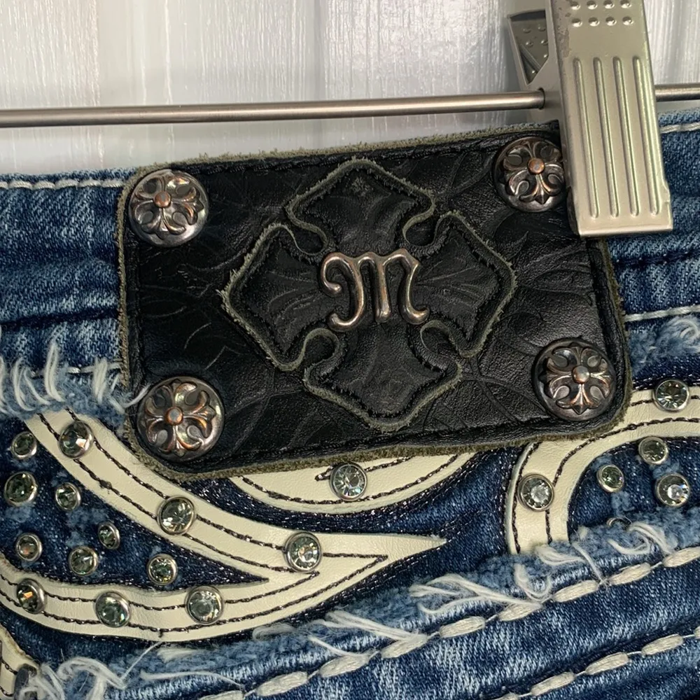 Miss Me Buckle Easy Boot Cut Stretch Bling Pocket Distressed Jeans W-860 Sz 28 - Image 13