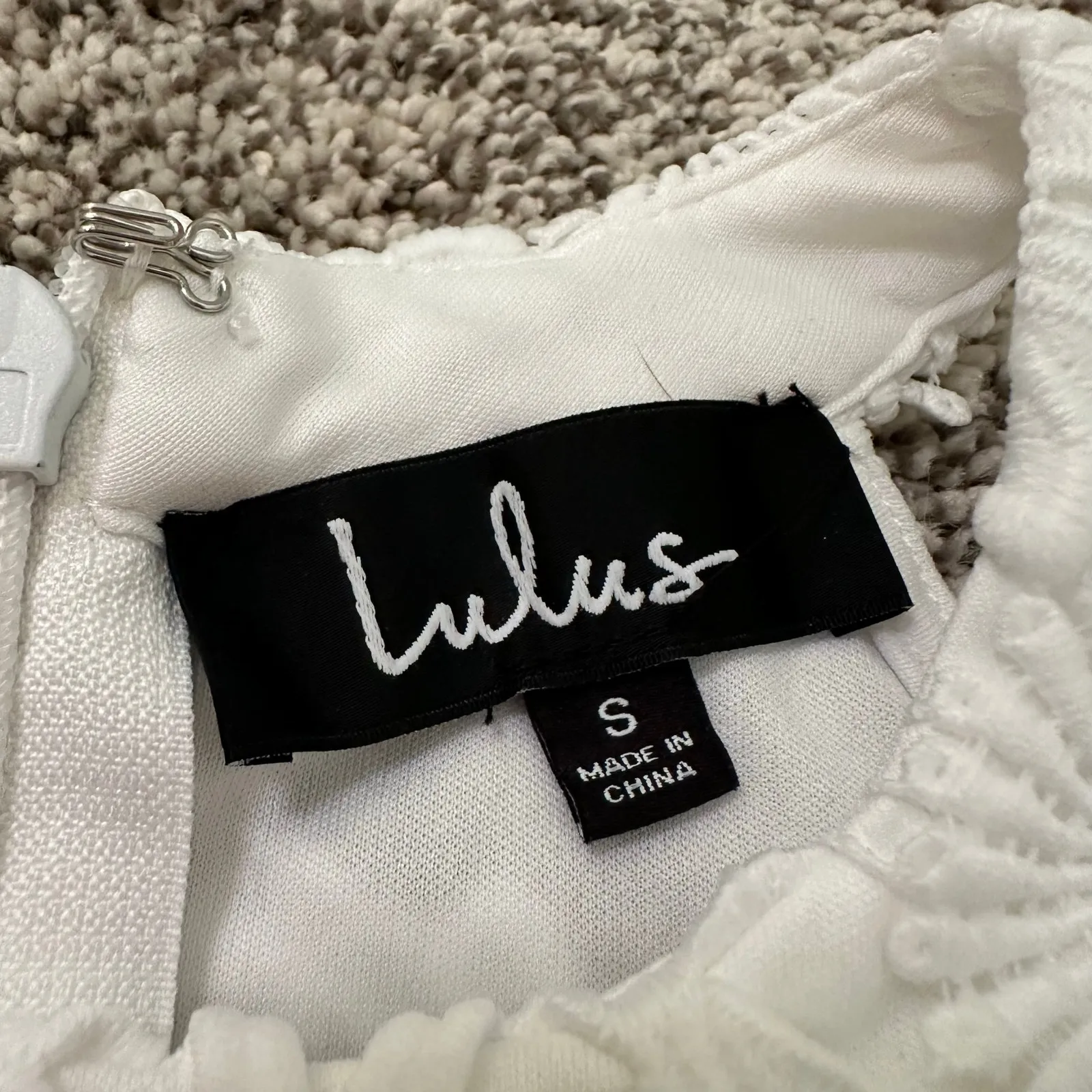 Lulus Love Poem white floral lace sleeveless mini dress size S - Image 6