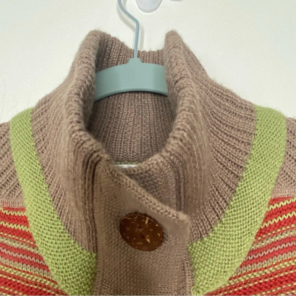 Christopher & Banks Wool Blend Color Block Chunky Knit Cardigan Sweater Sz S - Image 4