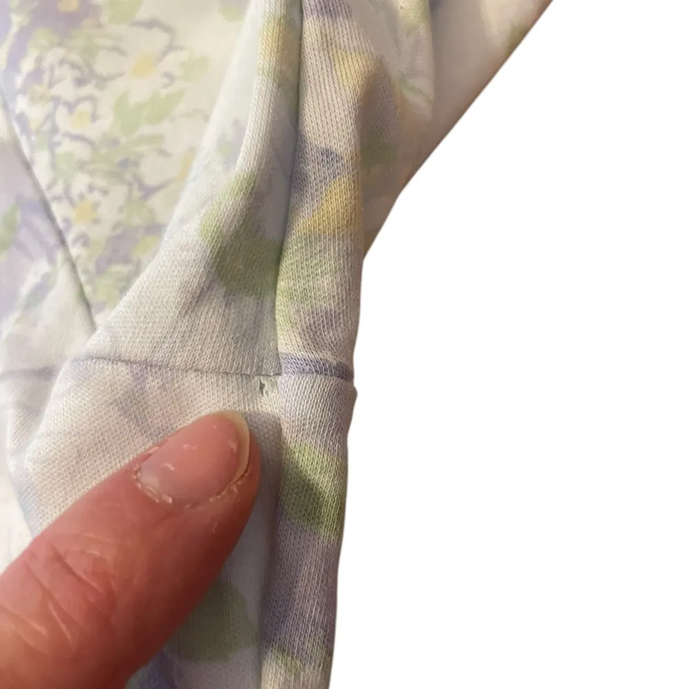 LL Bean Nightgown Dress Floral Supima Cotton Women Size XS Blue Green Floral - Image 9