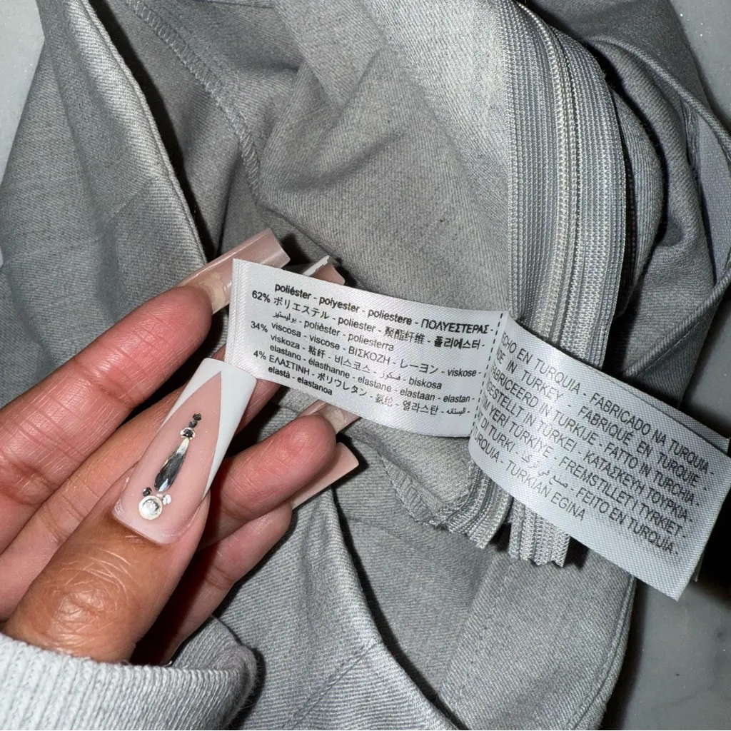 Zara Light Grey Pleated Micro Mini Skort - Image 14