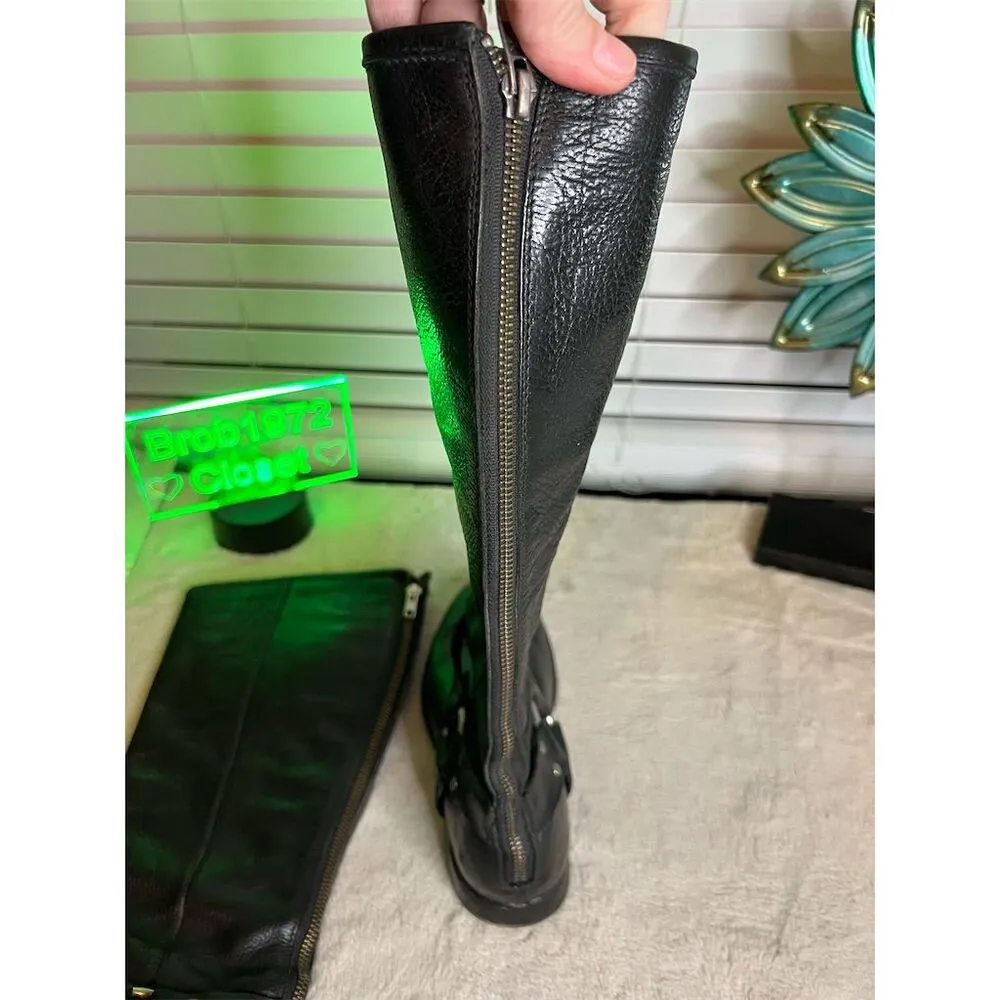 Frye Women's Phillip Harness Tall Riding Boots Black Size 8 B - Image 8