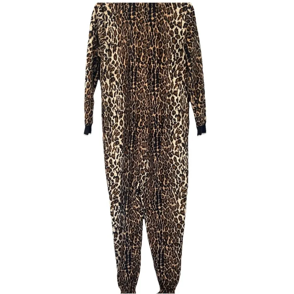 Nick & Nora Pajamas PJs Animal Print Fleece Footie Footed Costume Cheetah Size S - Image 5