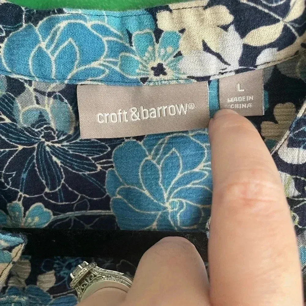 Croft & Barrow 3/4 Length Sleeve Floral‎ Top Size Large EUC! - Image 3