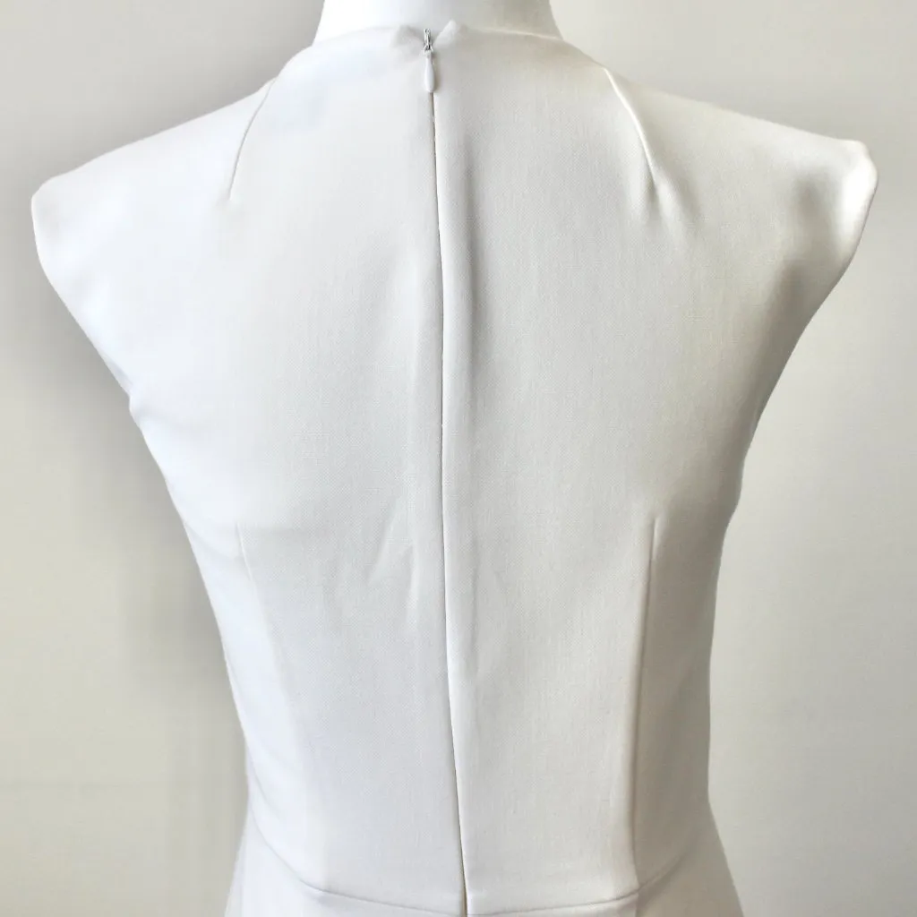 French Connection White Halter A-Line Structured Fitted Sleeveless Mini Dress 4 - Image 5