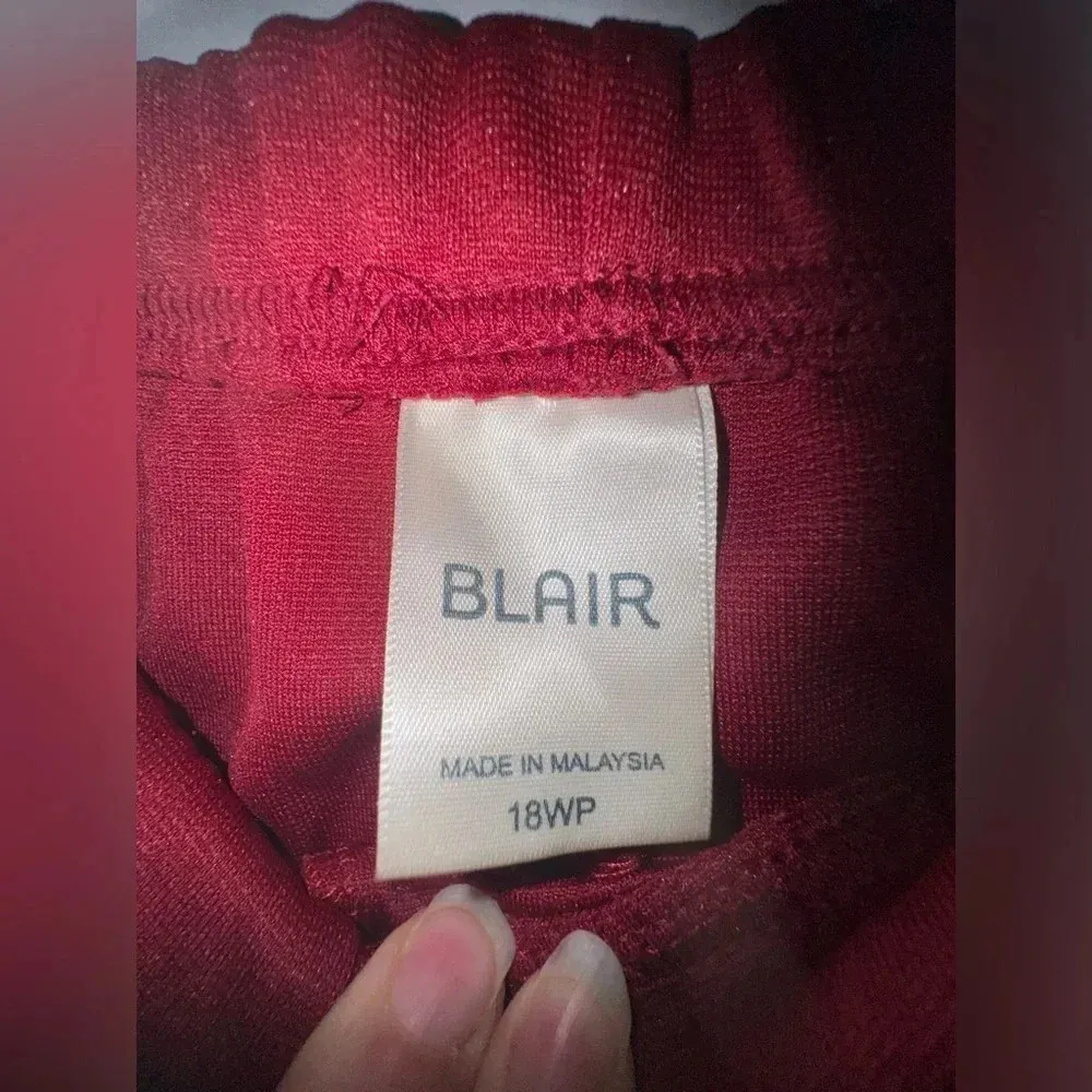BLAIR women’s Plus Size Cropped Pleated Burnt Red Pull-On Pants Size 18WP career - Image 5