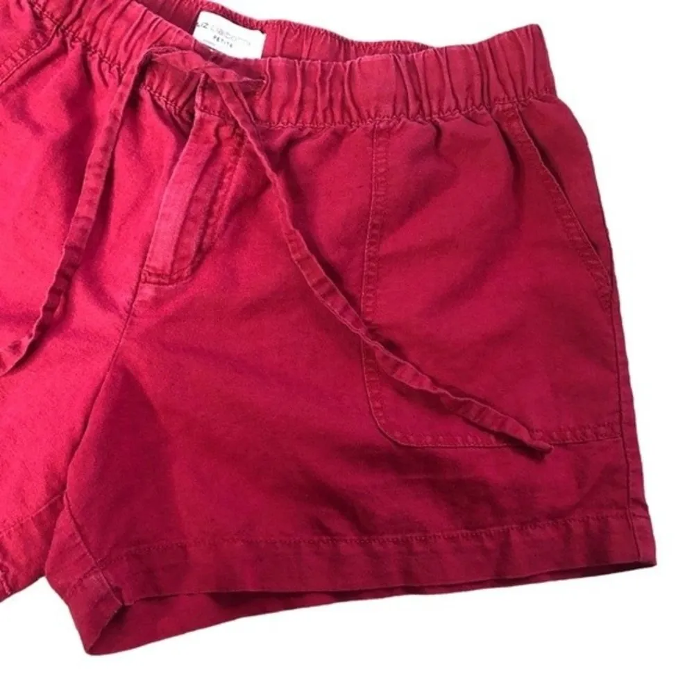 Liz Claiborne Petite Red Linen Blend Drawstring Shorts - Image 67
