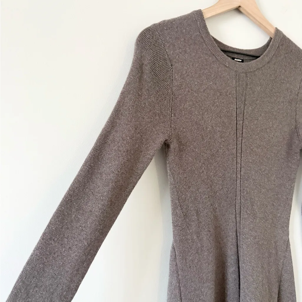 Monrow Revolve Cashmere Long Sleeve Sweater Dress in Iced Coffee Brown Size S - Image 3