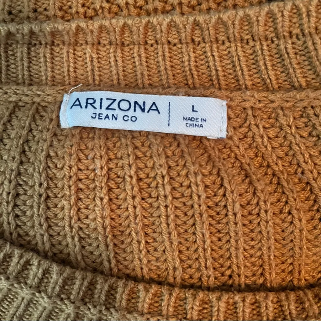 Arizona Jean Company Brown Knit Crew Neck Sweater - Image 4