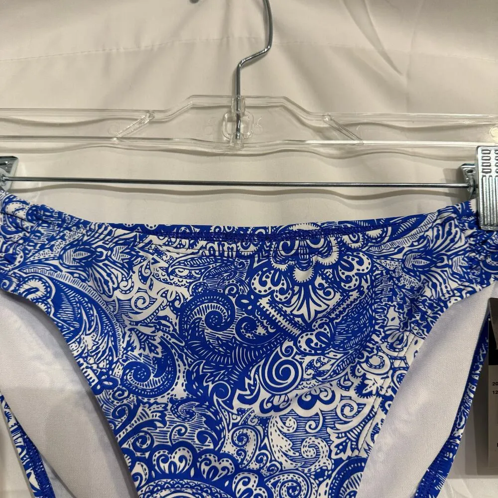 Ralph Lauren Blue Paisley Artisanal Woodblock Bikini Bottoms Sz 12 NWT - Image 3