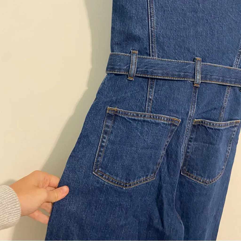 NWT Reformation Calypso Wide Leg Denim Jumpsuit size 0 - Image 15