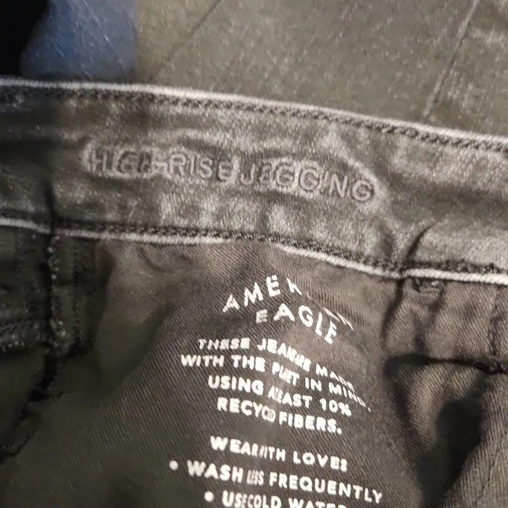 American Eagle Size 4 X-Long Dream Stretch High Rise Jegging Skinny Jeans Black - Image 6