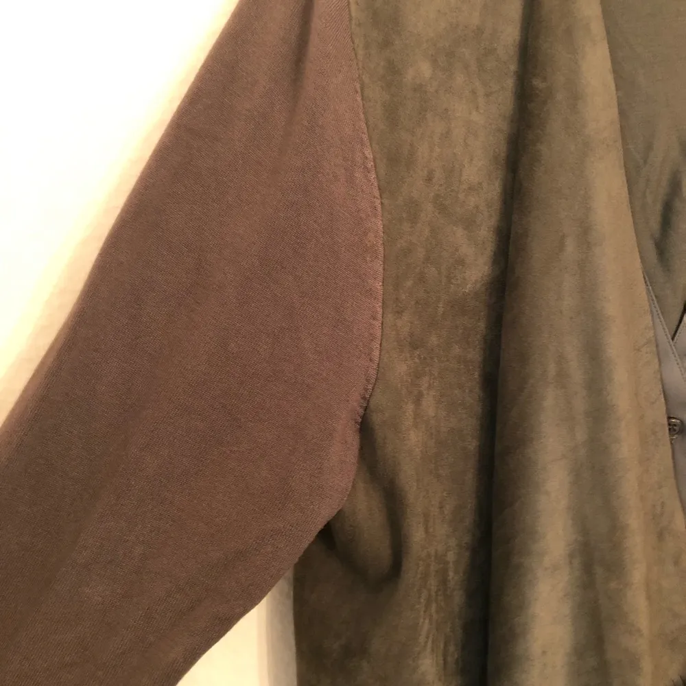 Woman INC Tassel Faux Suede Sweater & Blouse Bundle 1X olive green - Image 8