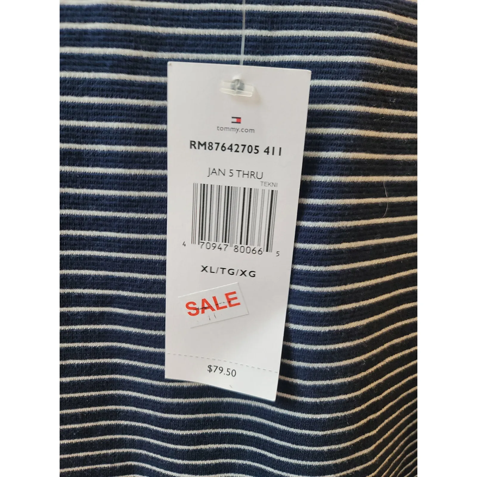 Tommy Hilfiger Dress Women Size XL Navy Blue Striped Sleeveless Casual Summer - Image 11