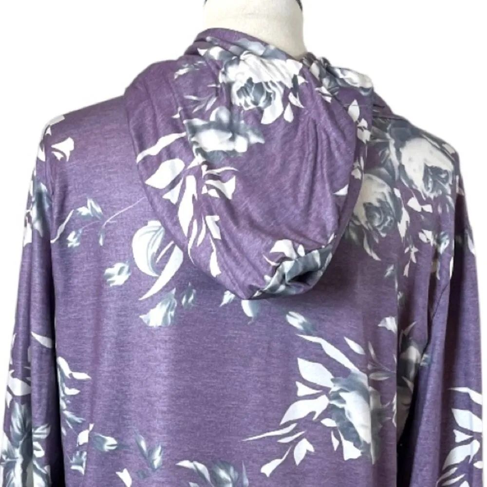 Angashion Pullover Hoodie Long Sleeve Kangaroo Pocket Floral Women’s Size Large - Image 9