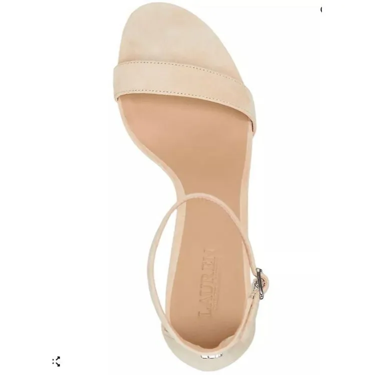Lauren Ralph Lauren Allie Ankle-Strap Sandals Camel 11B | Stiletto Heels - Image 3