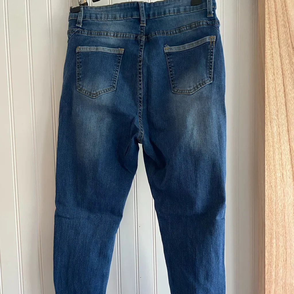 6. Women’s Distressed Skinny Jeans Blue Denim Ripped - Image 6