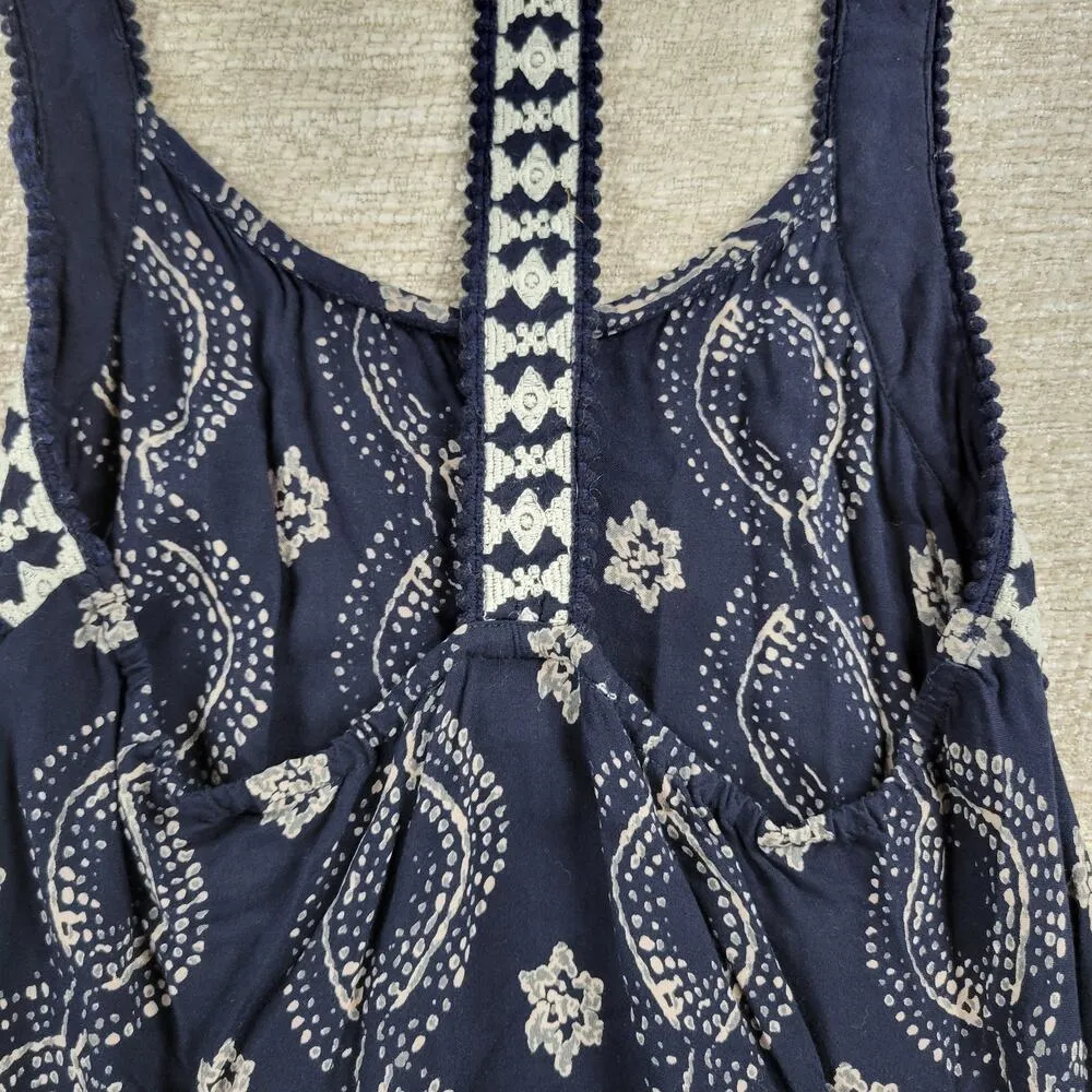 Abercrombie & Fitch Maxi Dress Womens XS Navy Racerback Tiered Empire Babydoll - Image 8