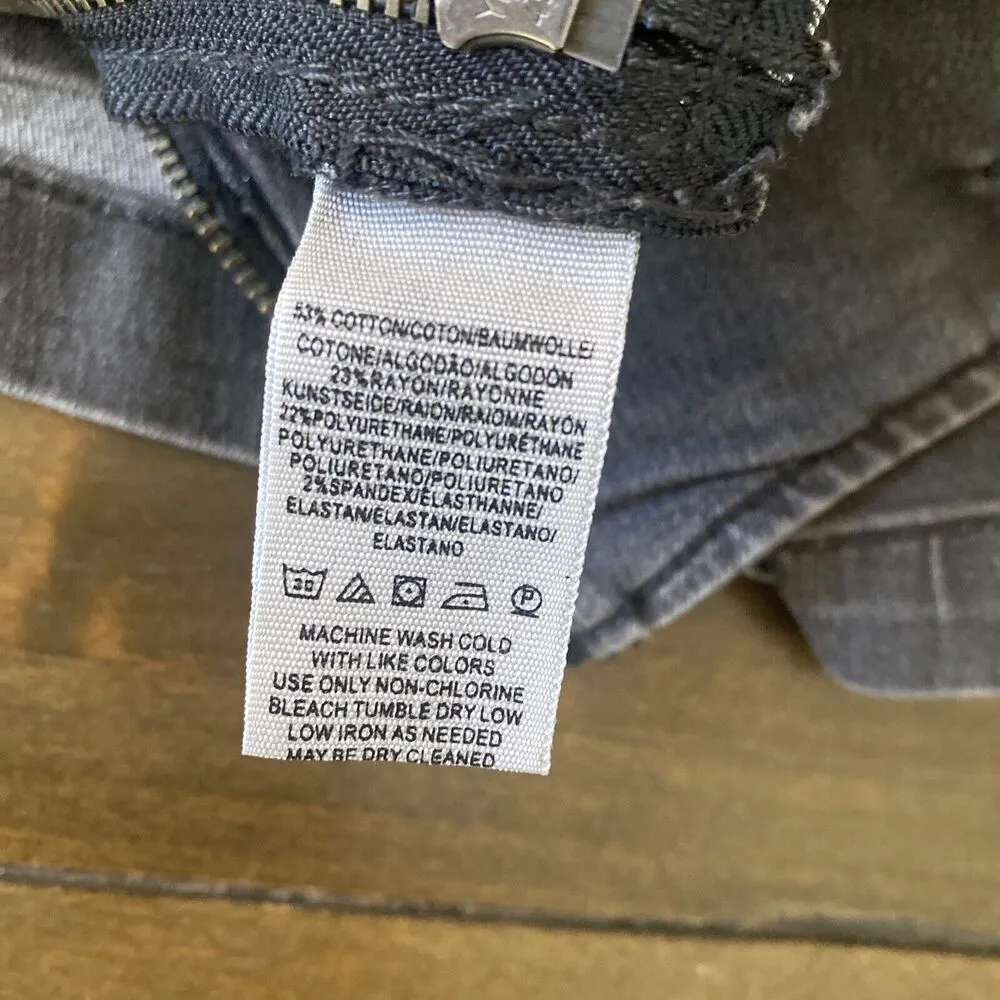 Free People Washed Black Denim‎ Pencil Skirt Size 8 Knee Length Femme High Rise - Image 8