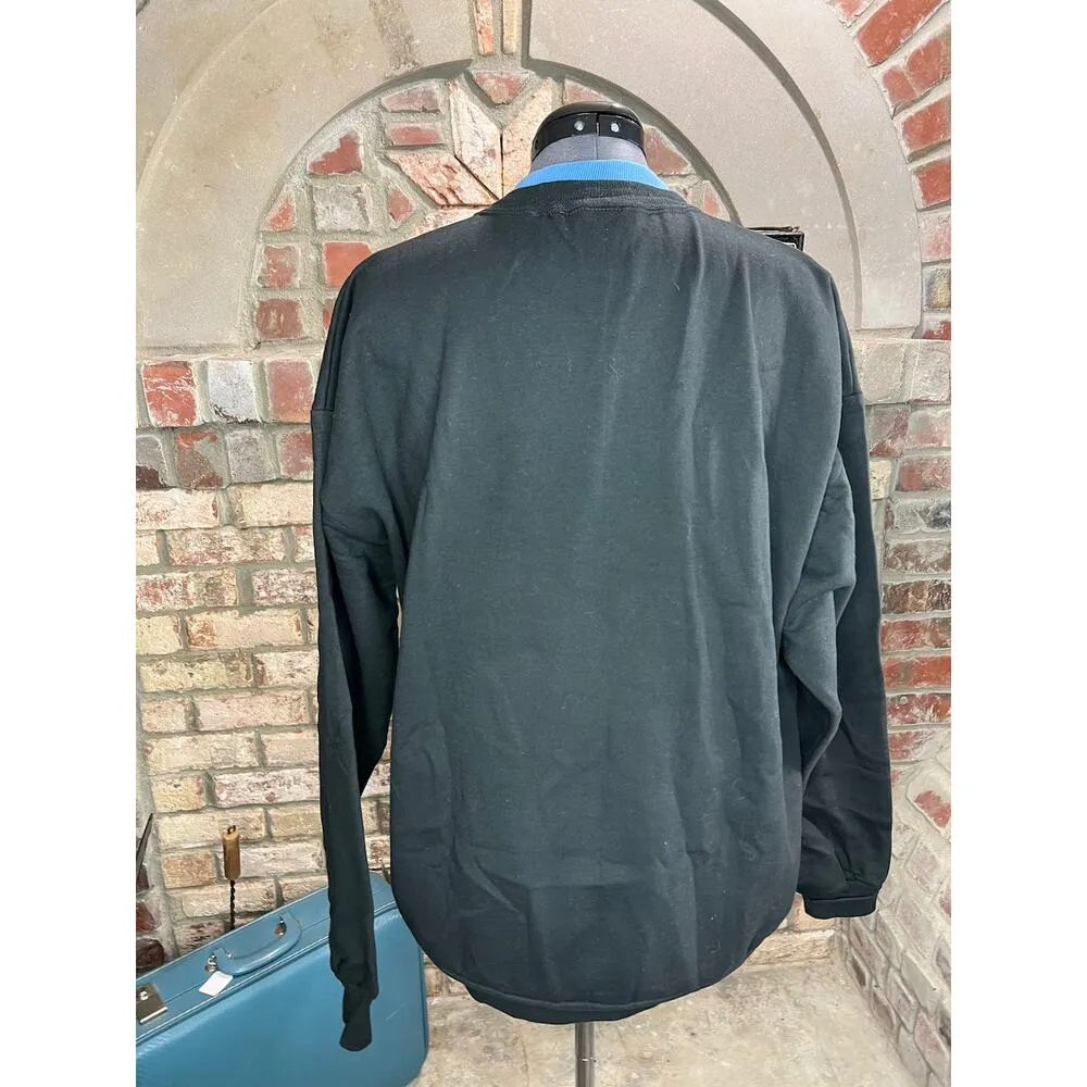 sweatshirt snowflake black white blue grannycore Size XL - Image 6