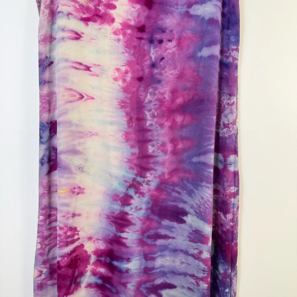 Reeegan Hand Dyed Maxi Dress Large Purple Pink Blue Tie Dye USA Sustainable Soft - Image 3