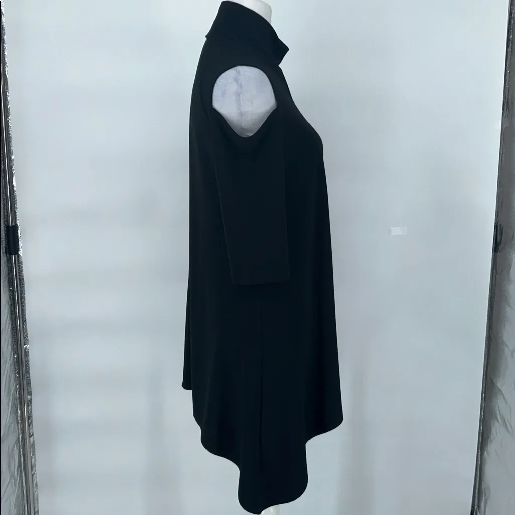 Joseph Ribkoff Black Cold Shoulder Mock, Neck Tunic,Size 8 - Image 3