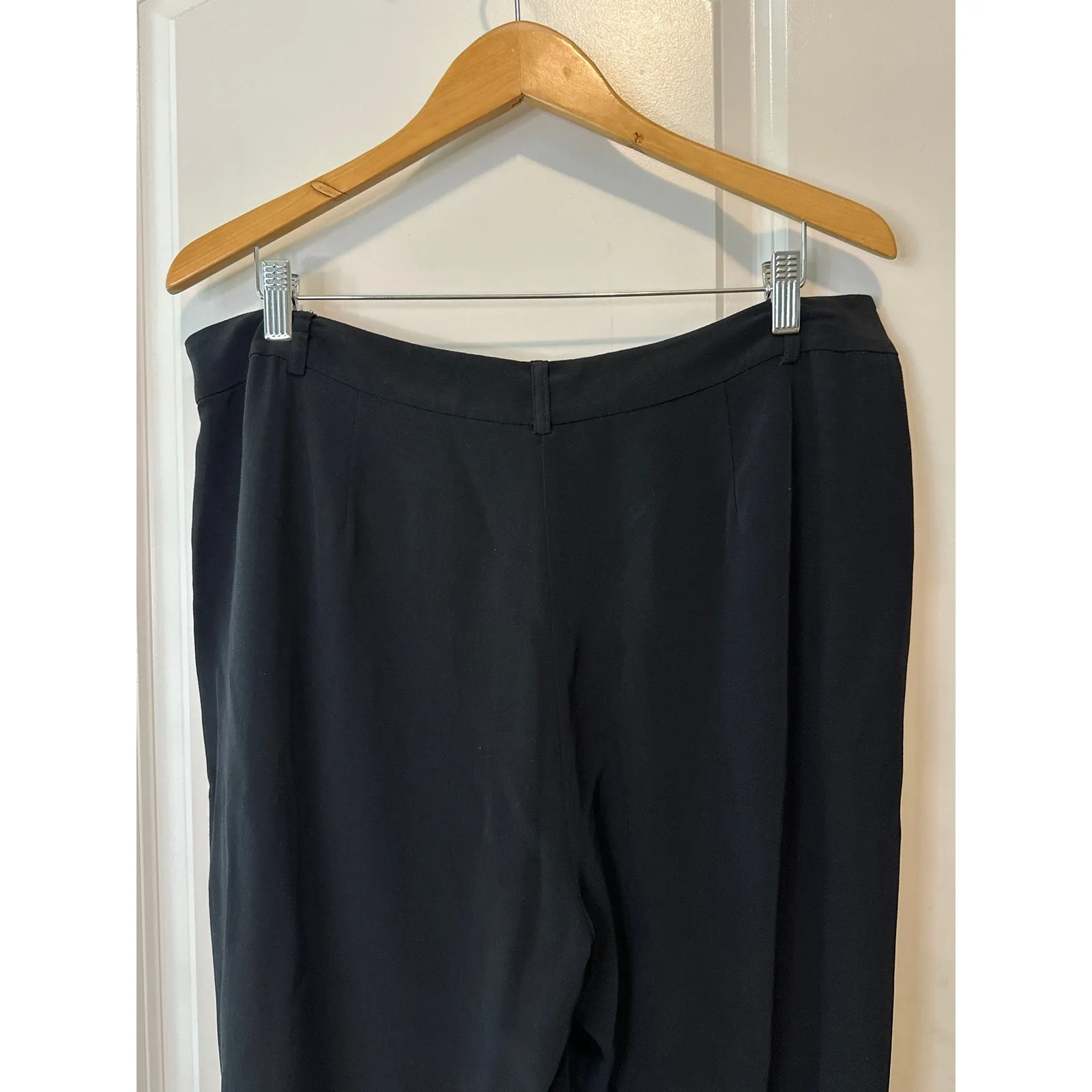 Eileen Fisher NWT Black Crepe Tencel Dress Pants Size 14 - Image 3