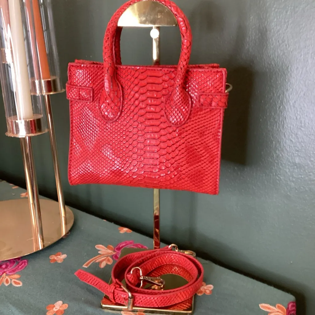 Chloe‎ K Red Mini Python Bag - Image 2