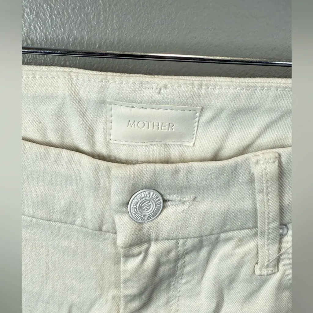 MOTHER NEW Women's The‎ Looker Ankle White/Navy Jeans Size 26 White - Image 5