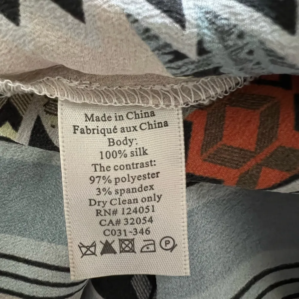 Anthropologie The Odells Silk Geometric Aztec Strappy Tank | Small - Image 5