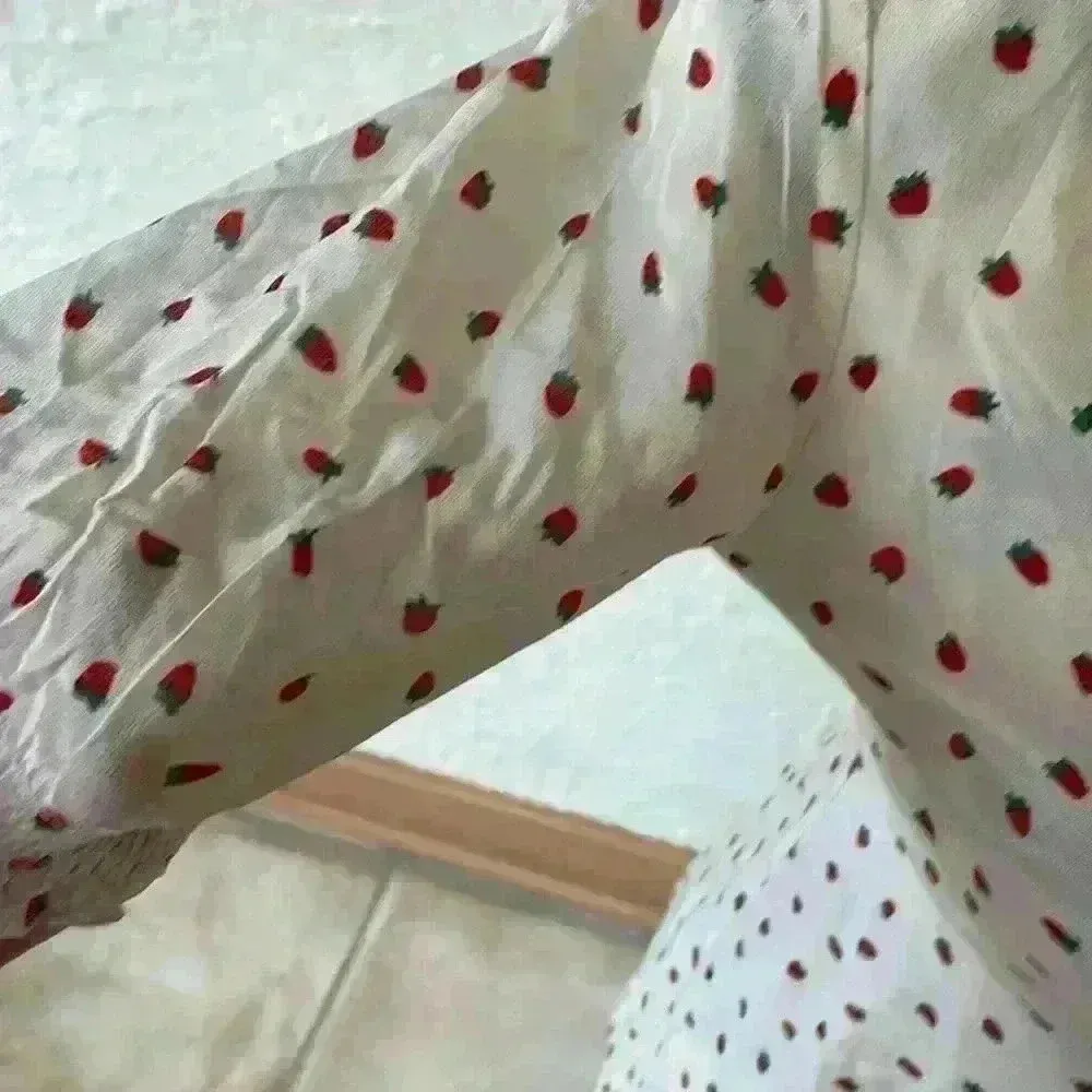 Madewell Silk Clover milk maid style button-front dress in Fresh Strawberries; 2 - Image 6