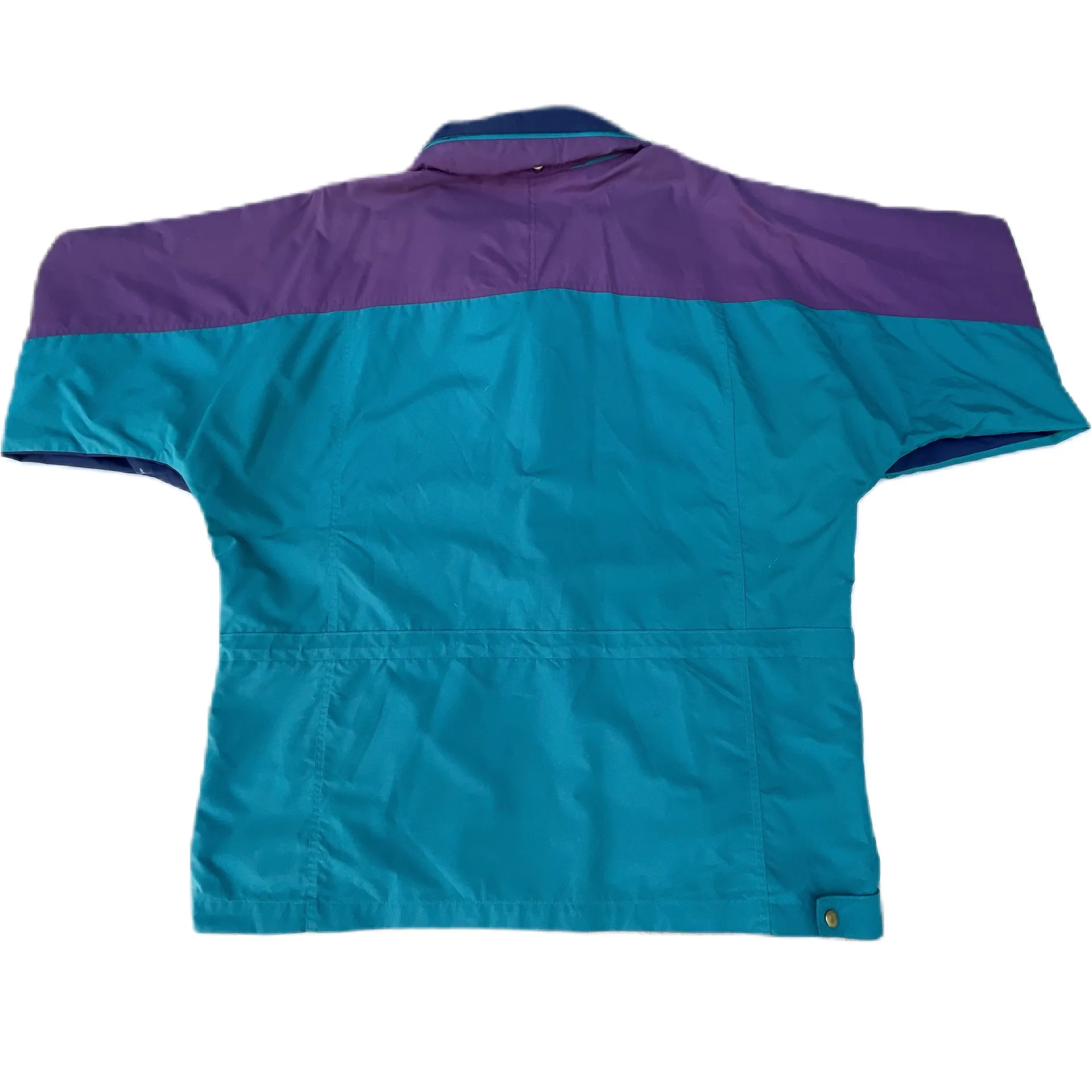 Lands'End Vintage 90s  Purple Teal Colorblock Nylon Jacket - Image 2