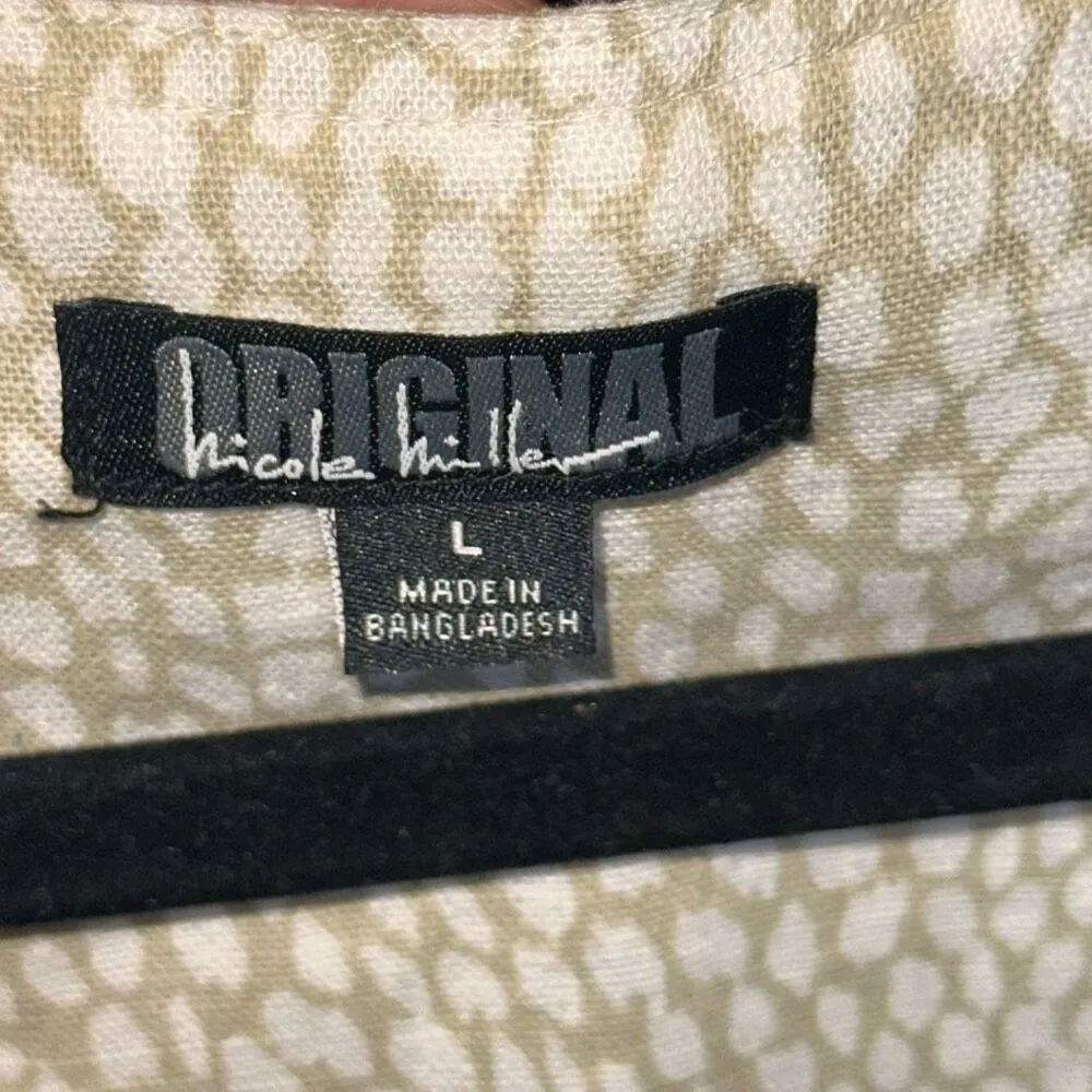 Nicole Miller Animal Print Linen Blend Shift Tunic Dress - Image 3