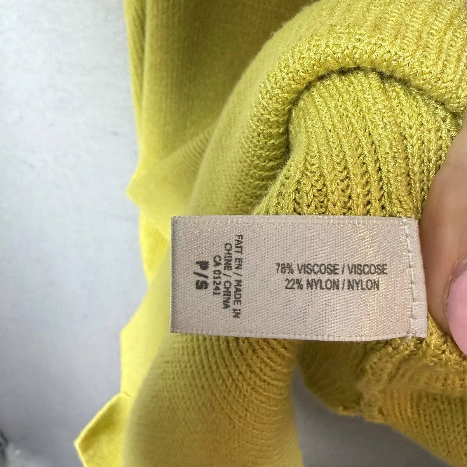 Contemporaine Green High Neck Sweater Tank Top Women’s Petite Size S - Image 3