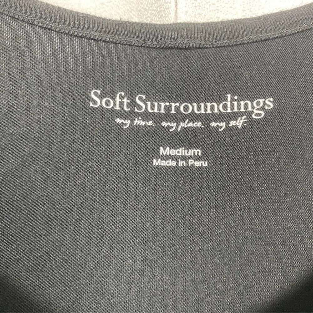 Soft Surroundings Black 3/4 Sleeve Jersey Knit Maxi Dress Sz.M - Image 6