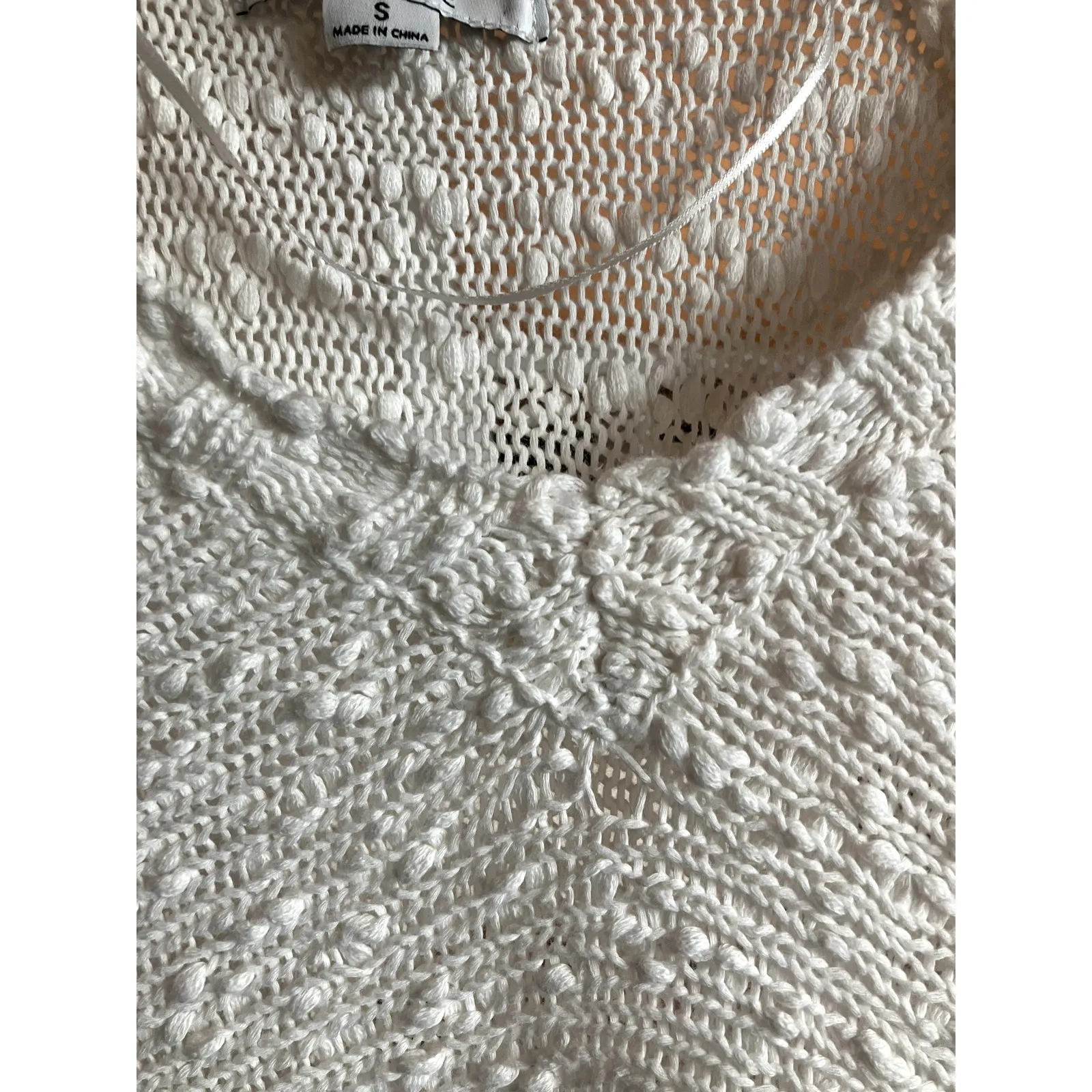 O'NEILL White Oversize Boho Sweater Nubby Texture Size Small S BEACHY SLOUCHY - Image 5