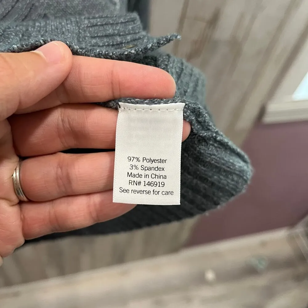 LC Lauren Conrad Blue Ruffle Button Front Preppy Cottagecore Cardigan Womens S - Image 3