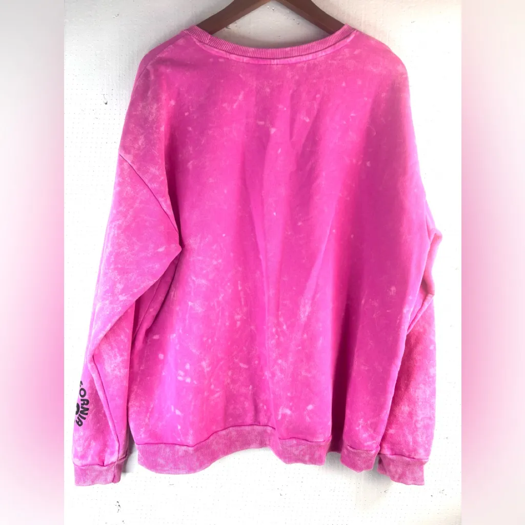 Malibu Barbie XL Pink Sweatshirt with Embroidered Spellout Black Logo - Image 3