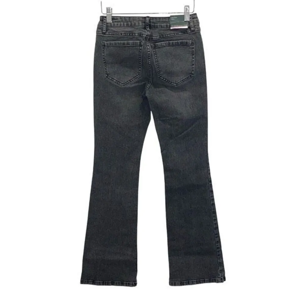 Wild Fable Womens Low Rise High Stretch Whiskered Flare Jeans Vintage Black Size - Image 3