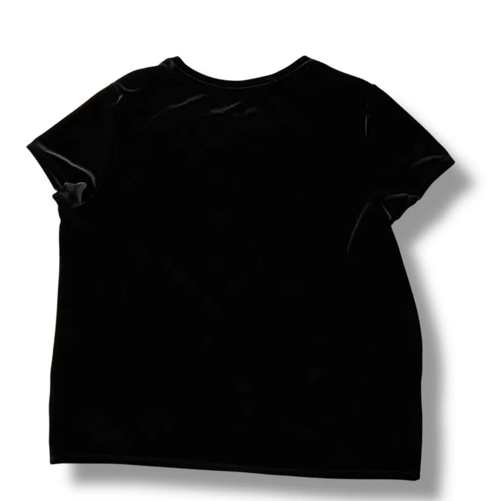 Gap Shirt Womens L Black Velvet Stretchy Retro Gothic Whismygoth Witchy A-6 - Image 2