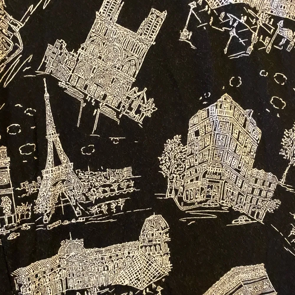 Mercer & Madison Paris France Eiffel Tower Pajama Lounge Pants XS Black NWT - Image 2