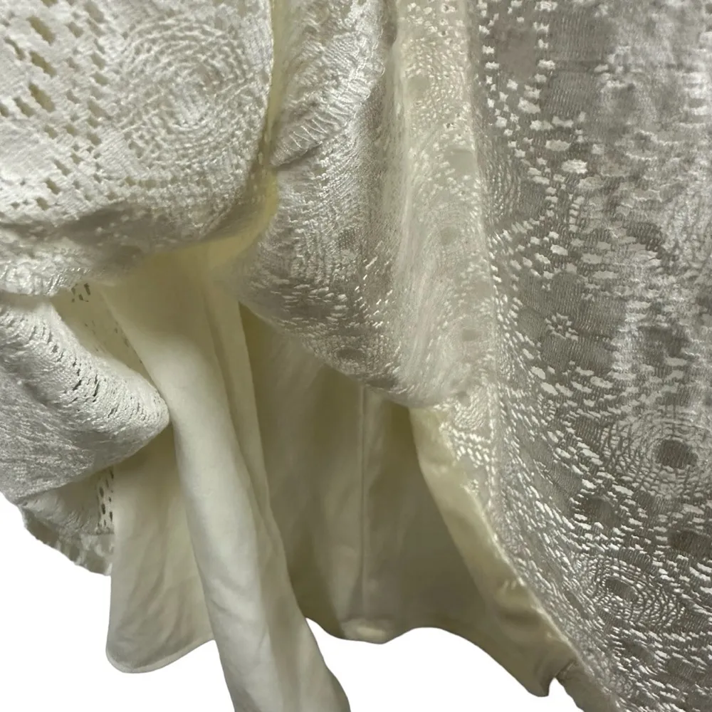 Adam Levine Ivory Fit Flare Daisy Waist Lace Sleeveless Zip Back Dress Womens L - Image 10