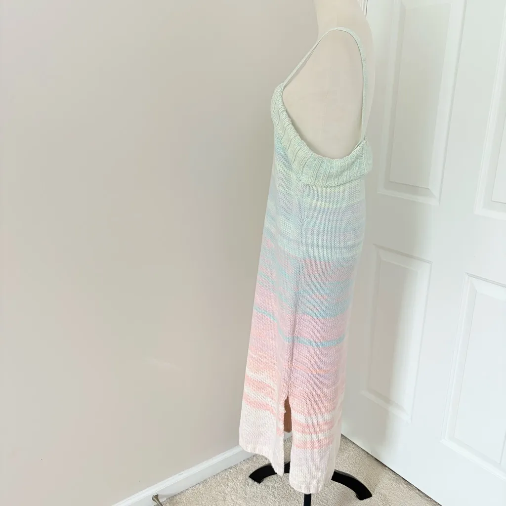 New 525 AMERICA Ombre Knit Midi-Dress Square Neck Sleeveless Size L - Image 9