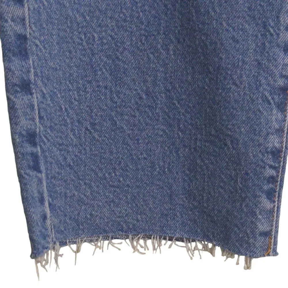 Good American Good Vintage Frayed Hem Straight Leg Jeans Blue High Rise 8 New - Image 5