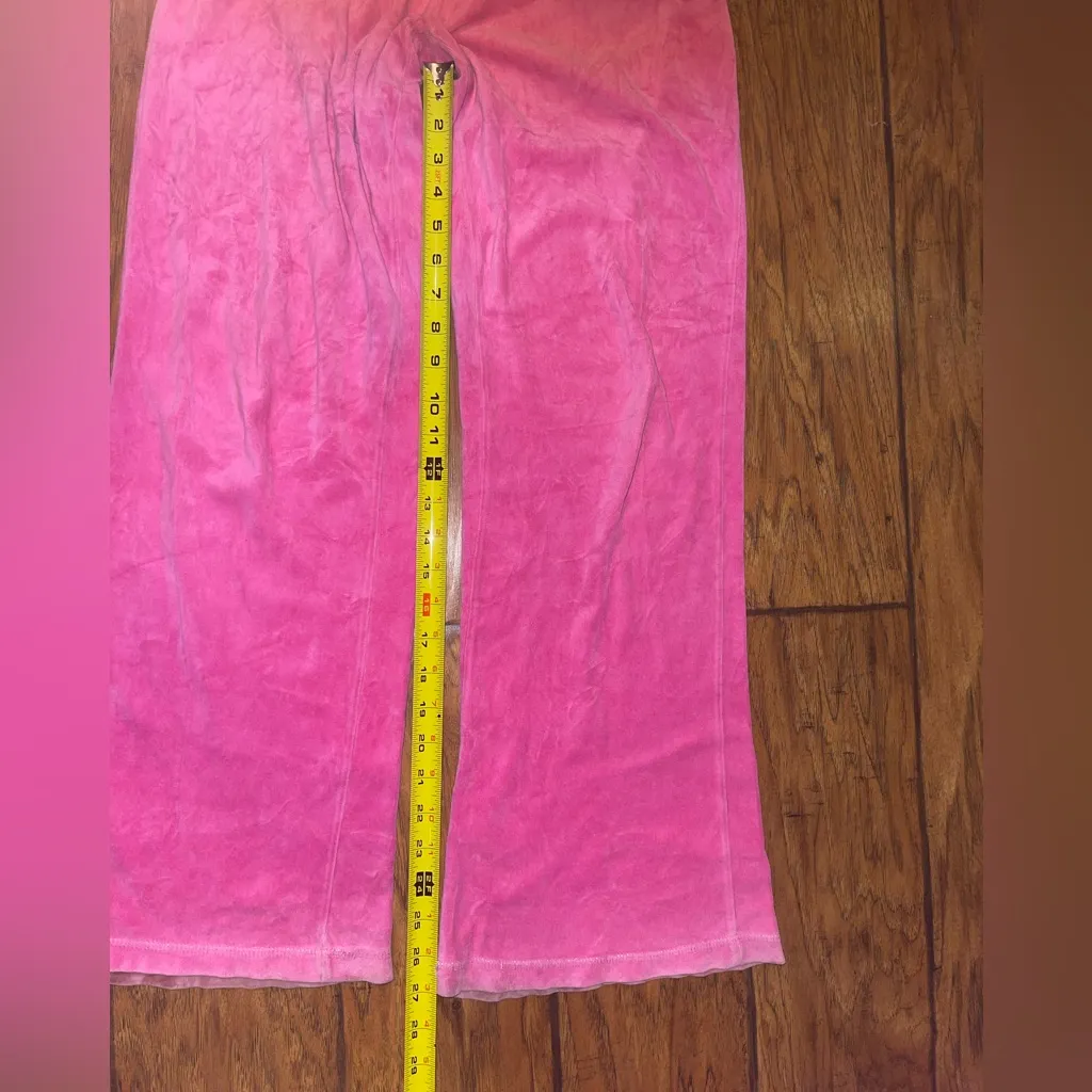 Y2K Candies velour flared yoga pants bright pink woman’s large - Image 5