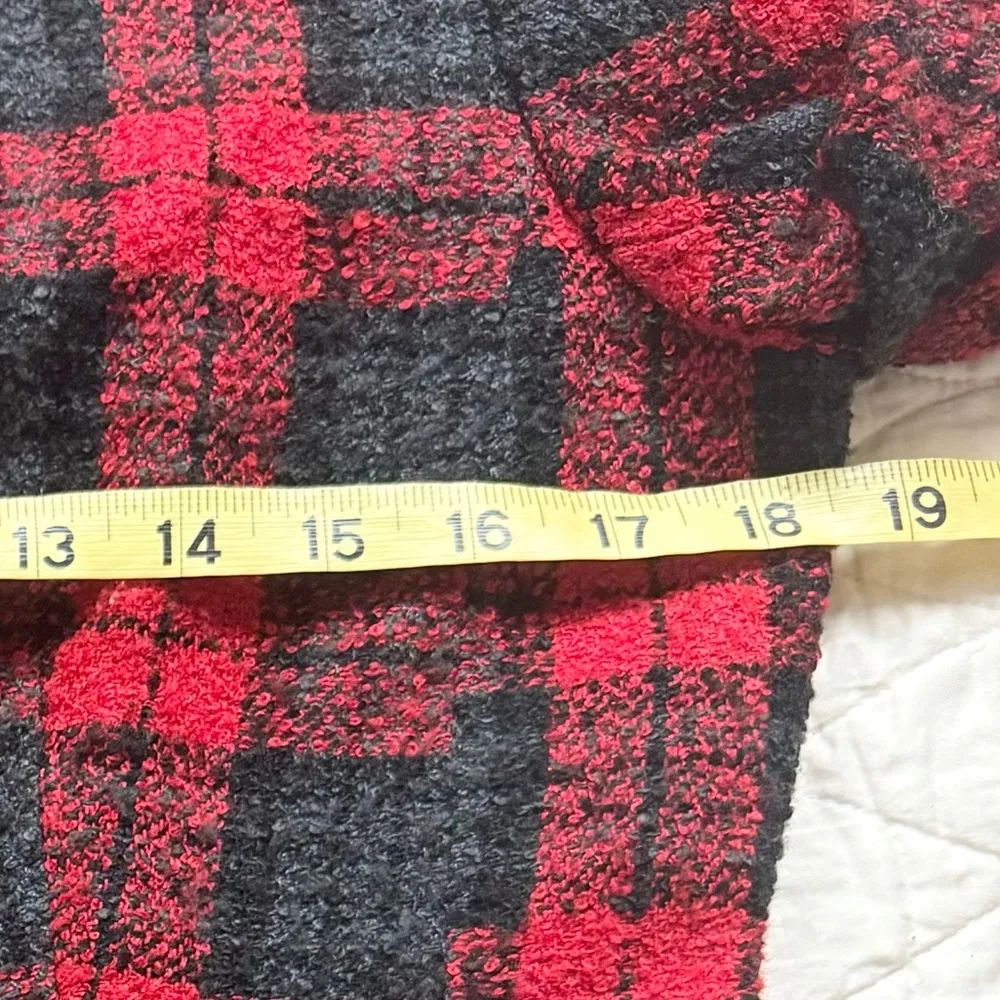 Vintage 90s Plaid Red Black Preppy Wool Blazer Jacket Career Office Collegiate 8 - Image 11