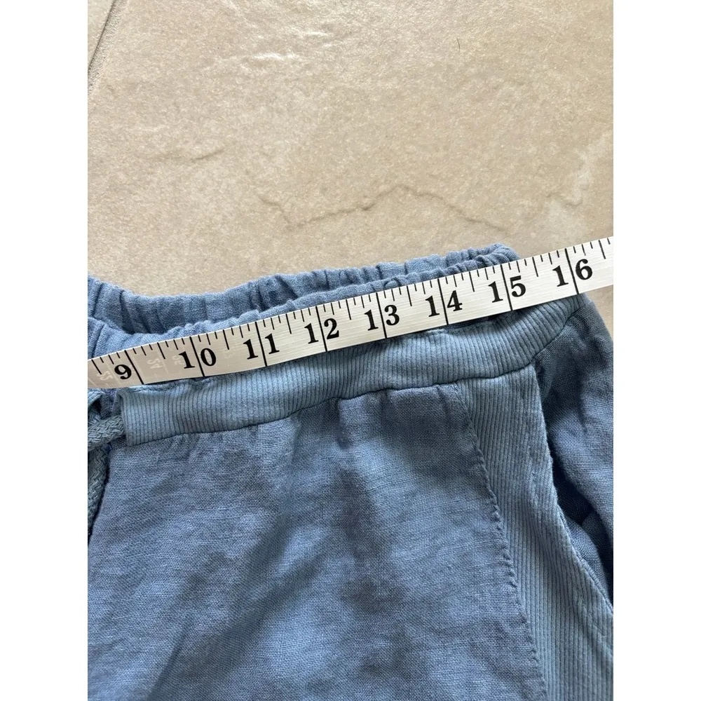 Kaktus Pants Womens Large Blue Linen Italy Lagenlook Boho Coastal Beachy Capsule - Image 7