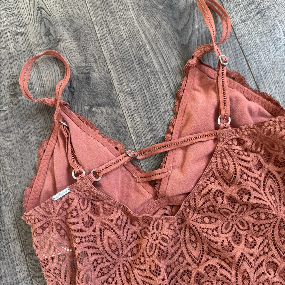 Gilly Hicks Lace Bodysuit in Terracotta - Image 3