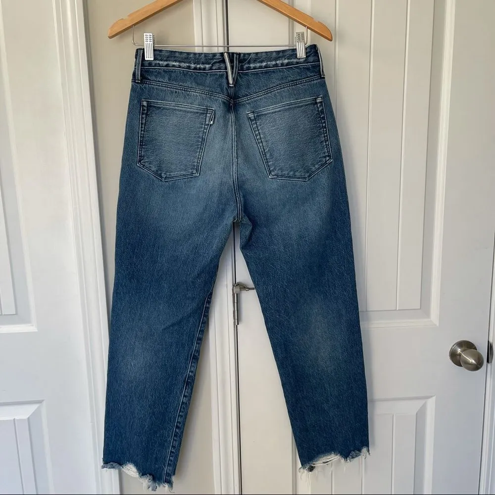 3x1 higher ground distressed boyfriend straight leg crop jeans raw hem size 28 - Image 8